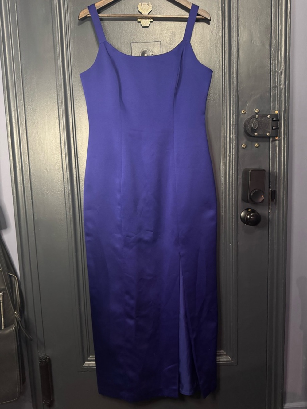 Alex Evenings Cobalt Blue Sleeveless Dress with Side Slit